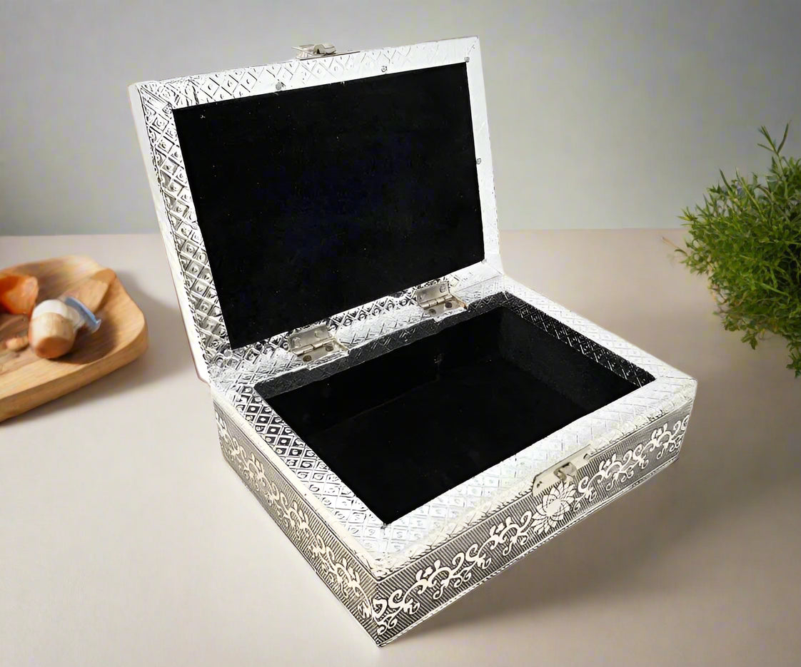 Divine Harmony: Hand-Carved Seven Chakra Wooden Box