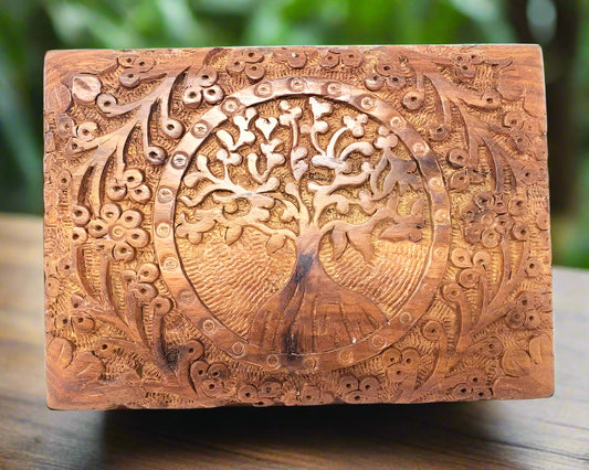Roots and Reverence – Tree of Life Wooden Keepsake Box (5" x 7")